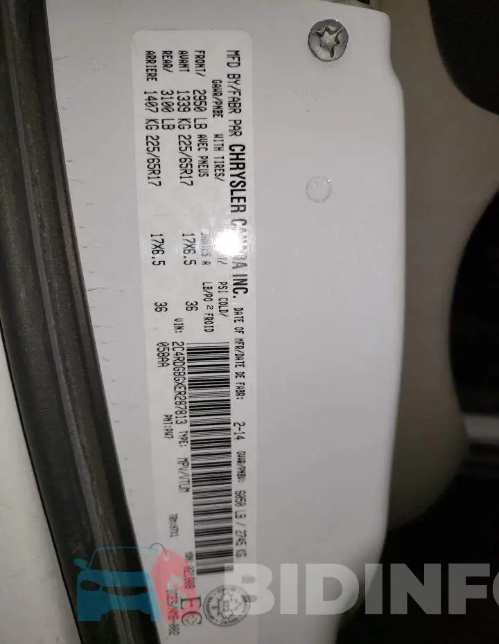 2C4RDGBGXER287813 Photo# 13