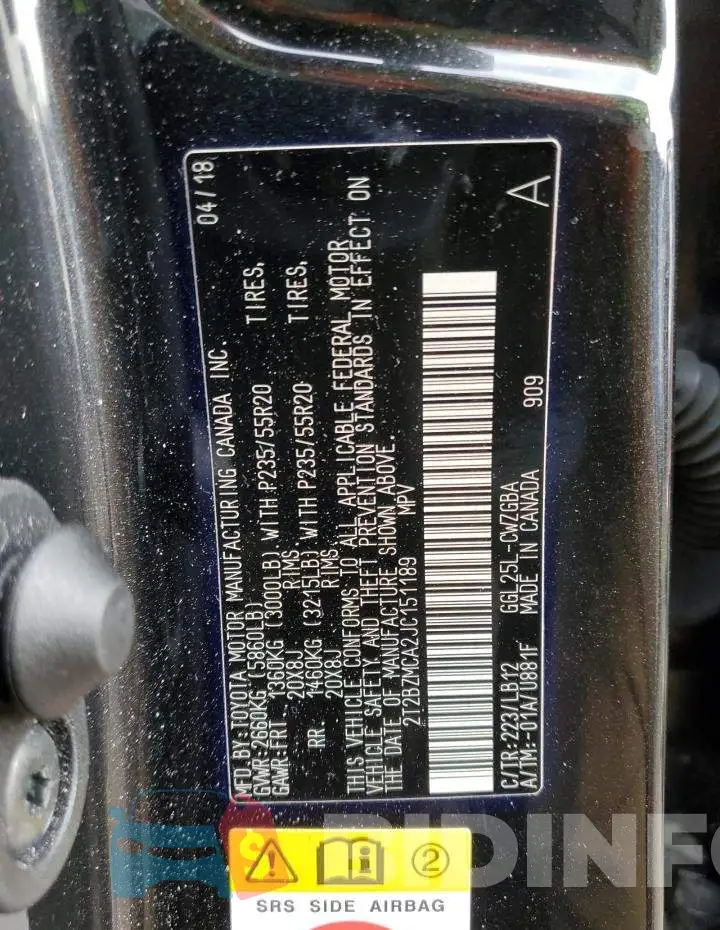 2T2BZMCA2JC151189 Photo# 12