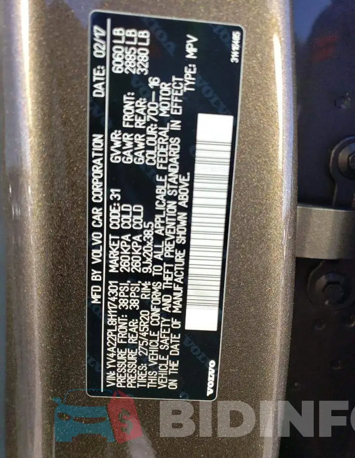 YV4A22PL8H1174301 Photo# 13