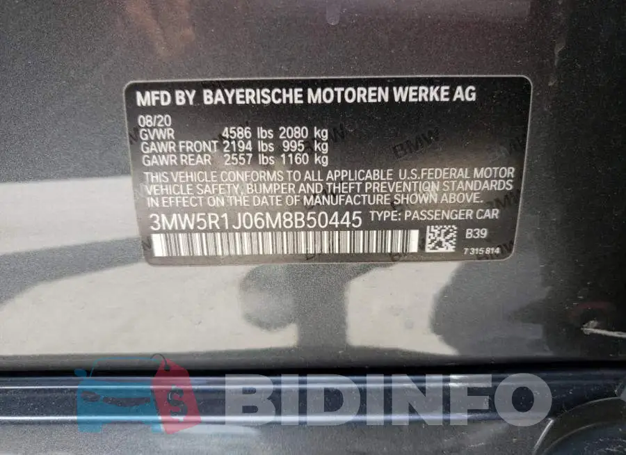 3MW5R1J06M8B50445 Photo# 10
