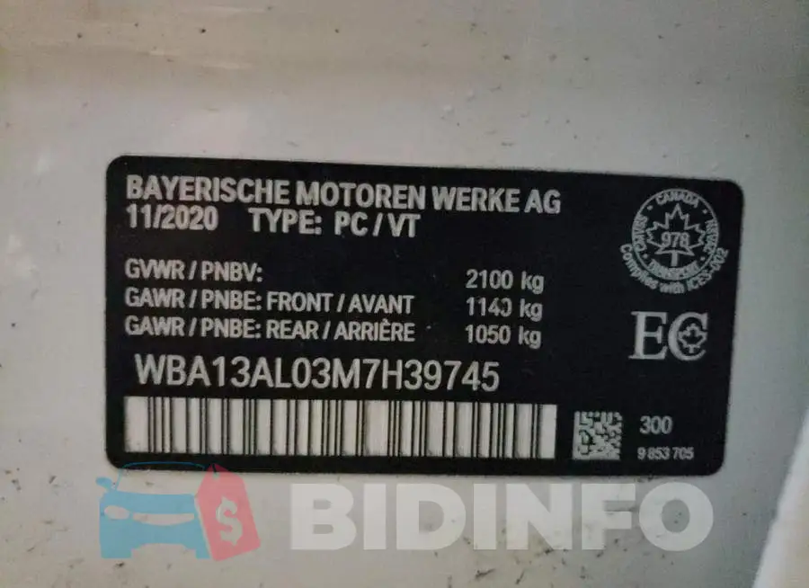 WBA13AL03M7H39745 Photo# 13