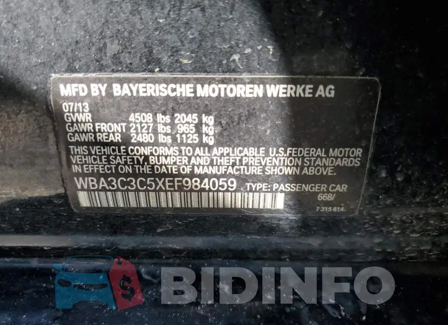 WBA3C3C5XEF984059 Photo# 12