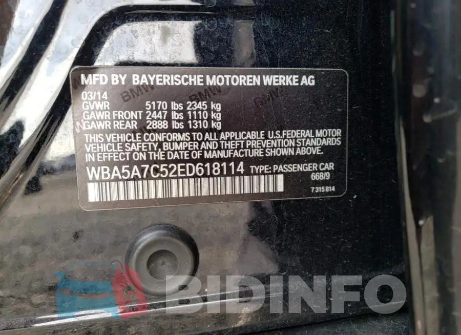 WBA5A7C52ED618114 Photo# 13