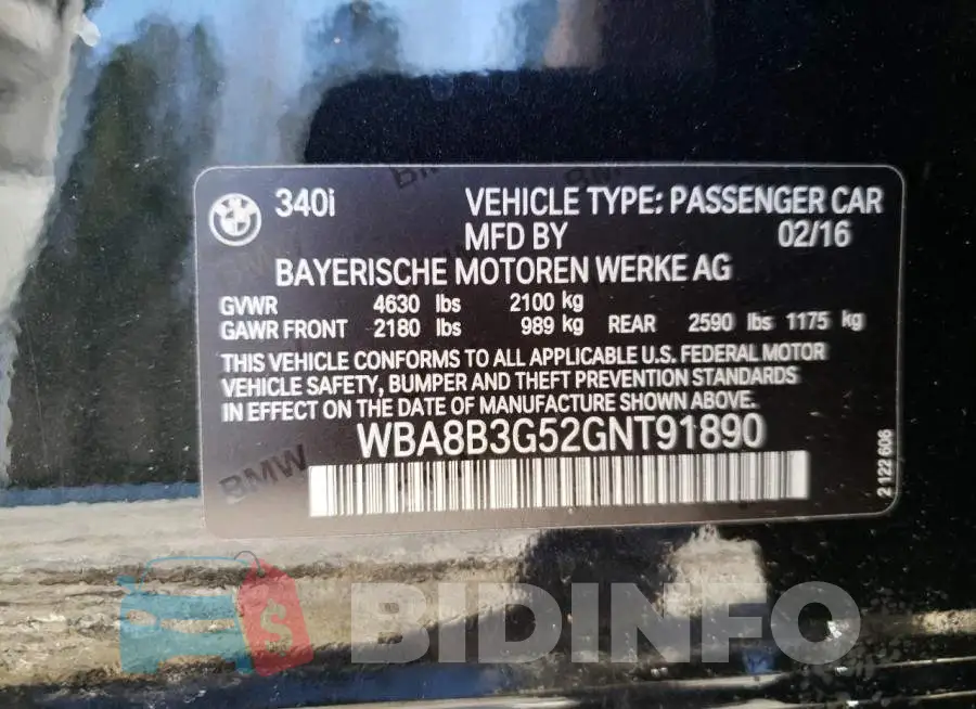 WBA8B3G52GNT91890 Photo# 12