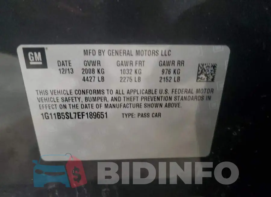 1G11B5SL7EF189651 Photo# 12