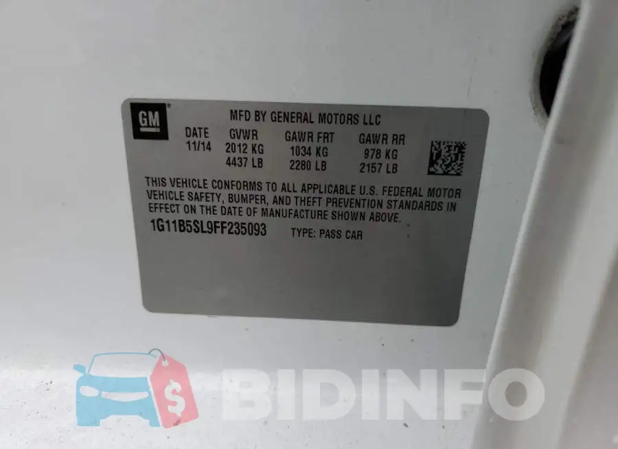 1G11B5SL9FF235093 Photo# 10