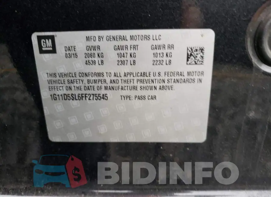 1G11D5SL6FF275545 Photo# 13
