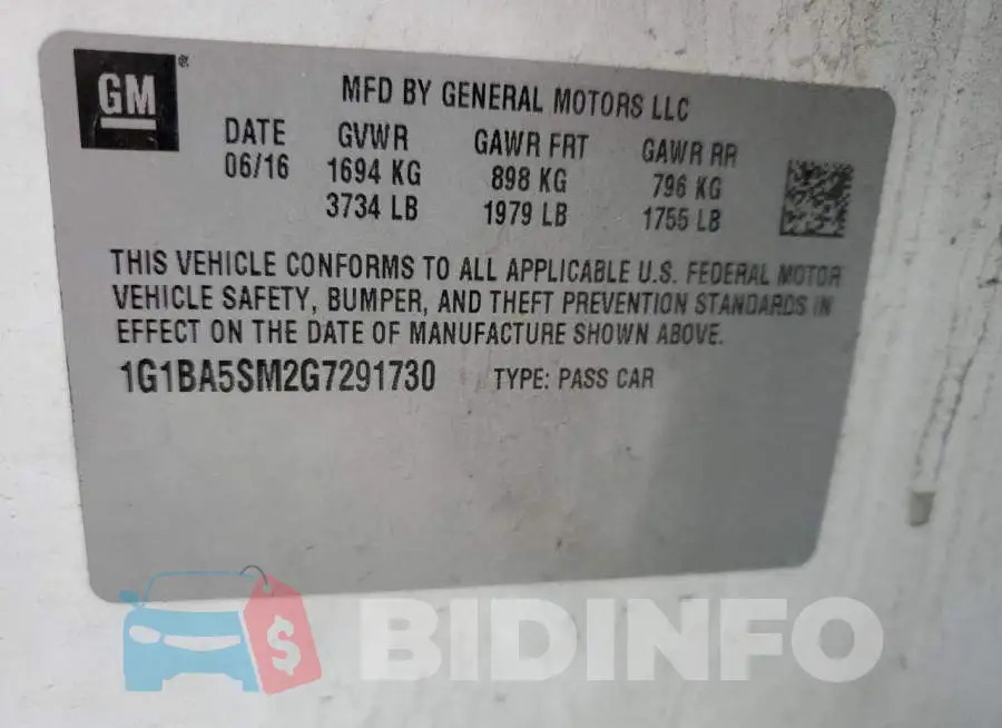 1G1BA5SM2G7291730 Photo# 12