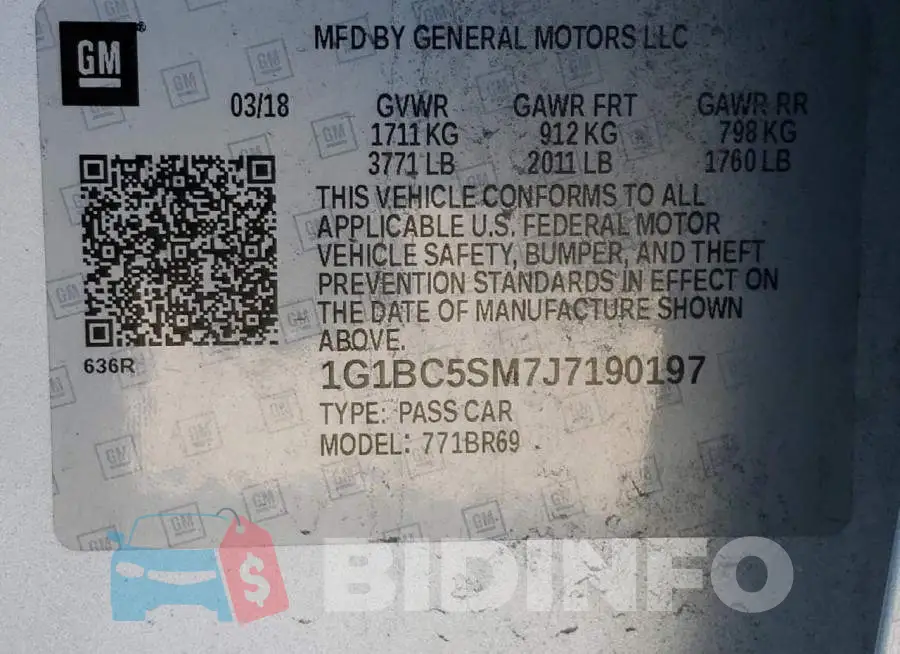 1G1BC5SM7J7190197 Photo# 12