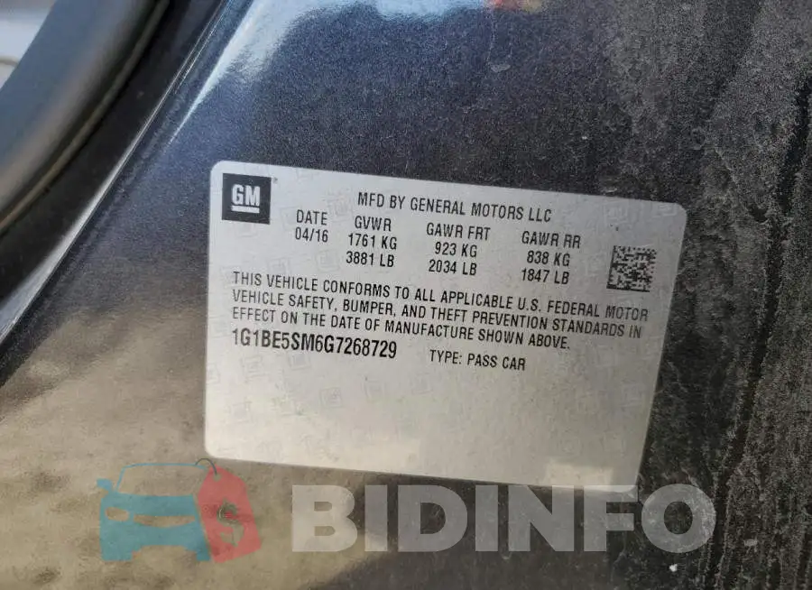 1G1BE5SM6G7268729 Photo# 12