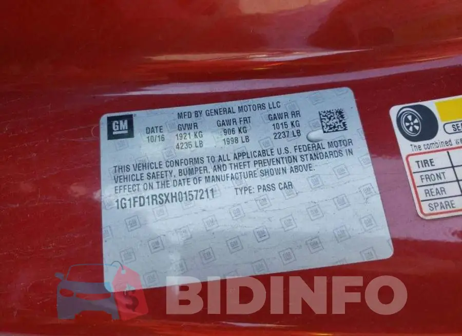 1G1FD1RSXH0157211 Photo# 13