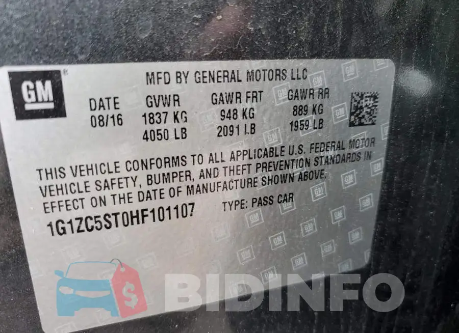 1G1ZC5ST0HF101107 Photo# 12