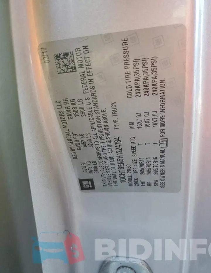 1GCHTBEN5H1224784 Photo# 12