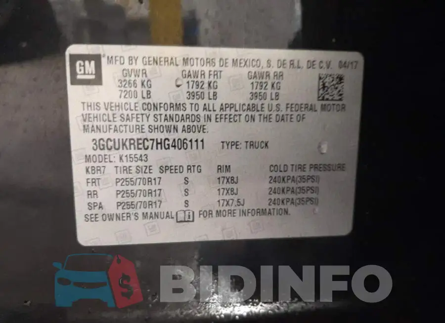 3GCUKREC7HG406111 Photo# 12