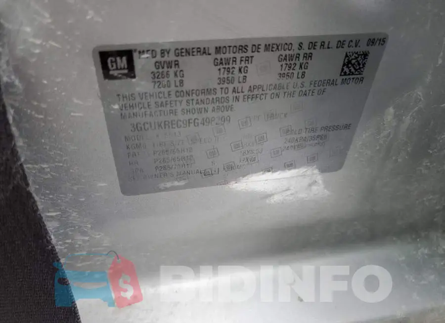 3GCUKREC9FG498299 Photo# 12