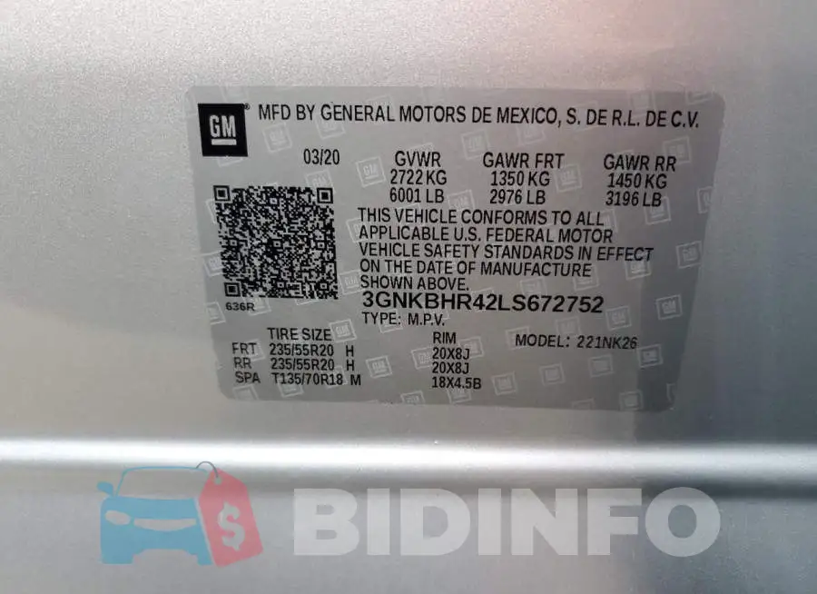 3GNKBHR42LS672752 Photo# 12
