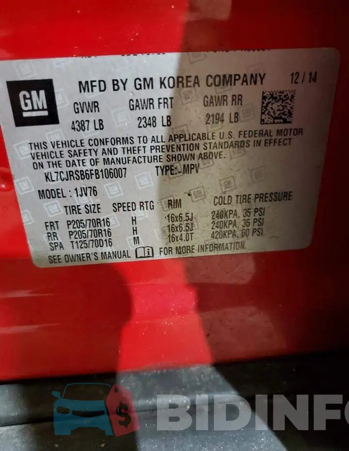 KL7CJRSB6FB106007 Photo# 12