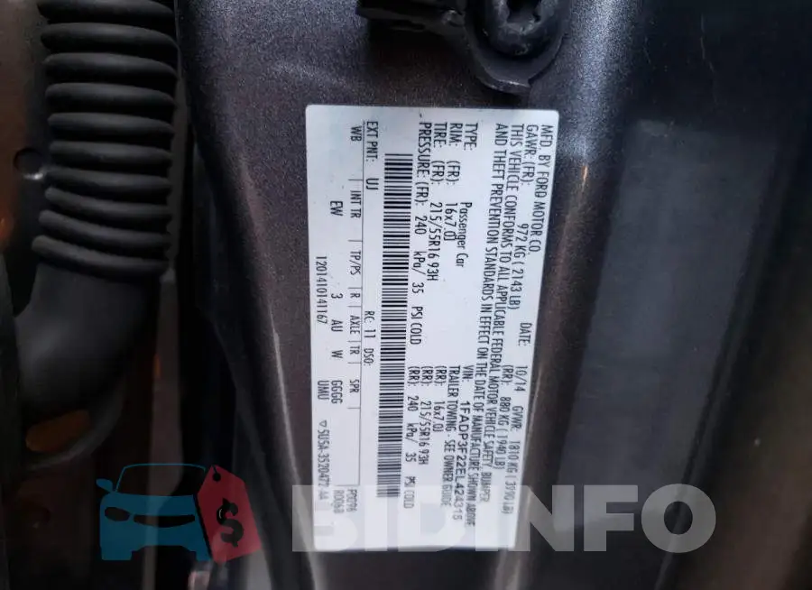 1FADP3F22EL424315 Photo# 13