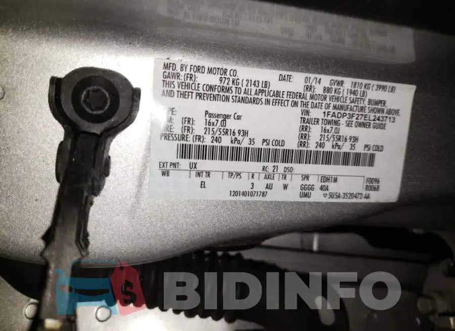 1FADP3F27EL243713 Photo# 13