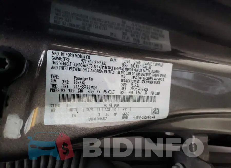 1FADP3F29EL429835 Photo# 12