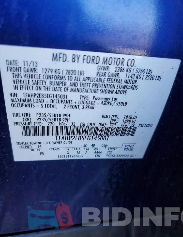 1FAHP2E85EG145001 Photo# 12