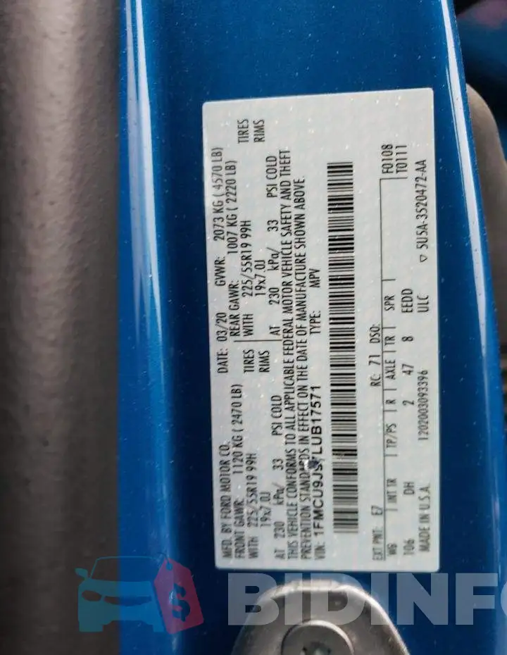 1FMCU9J97LUB17571 Photo# 13