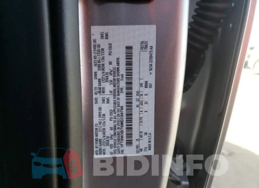 1FT8W3BT9MEC99796 Photo# 12