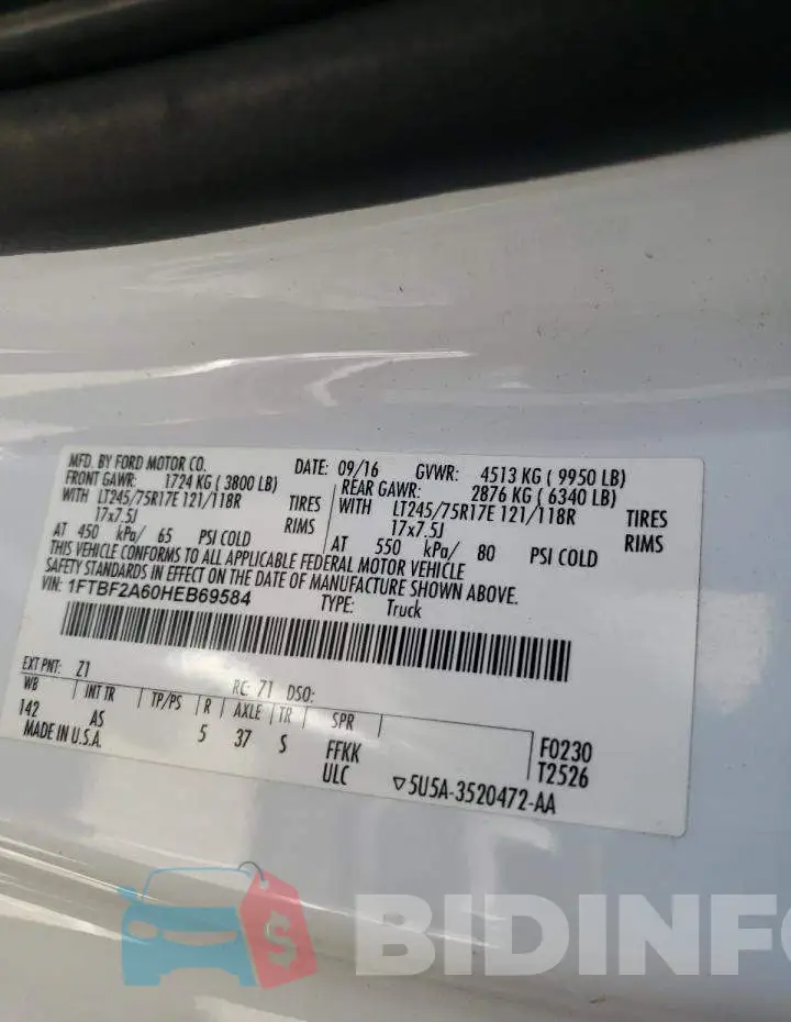 1FTBF2A60HEB69584 Photo# 10