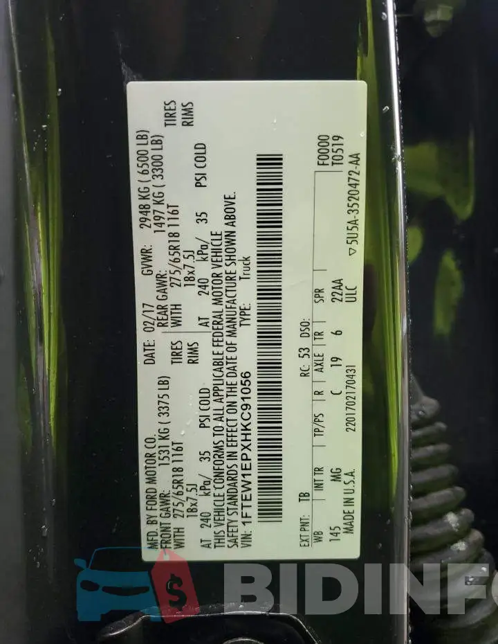 1FTEW1EPXHKC91056 Photo# 12