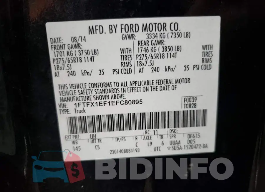 1FTFX1EF1EFC80895 Photo# 12