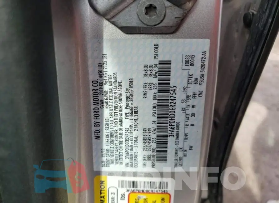 3FA6P0HD0ER247545 Photo# 12