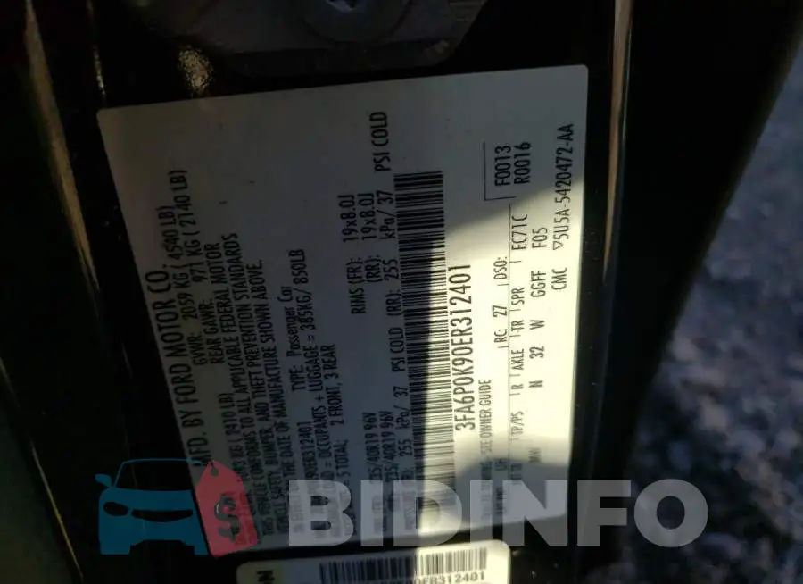 3FA6P0K90ER312401 Photo# 12