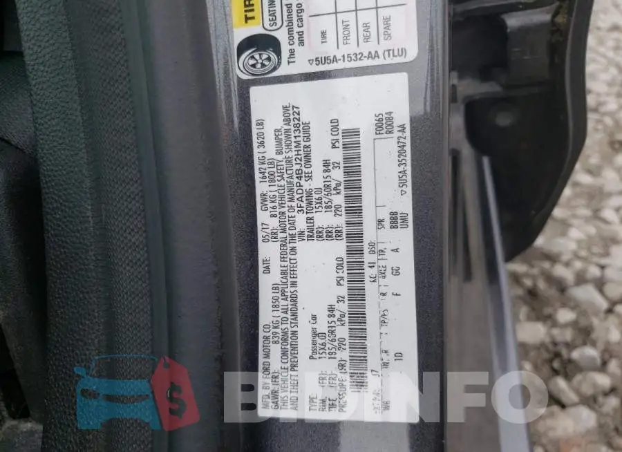 3FADP4BJ2HM138227 Photo# 10