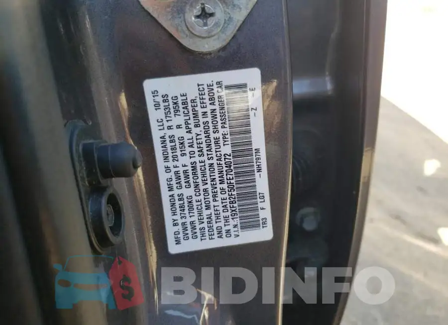 19XFB2F50FE704072 Photo# 10