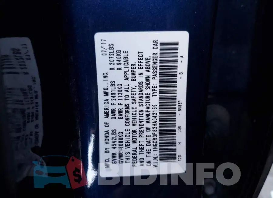 1HGCR3F82HA042159 Photo# 12