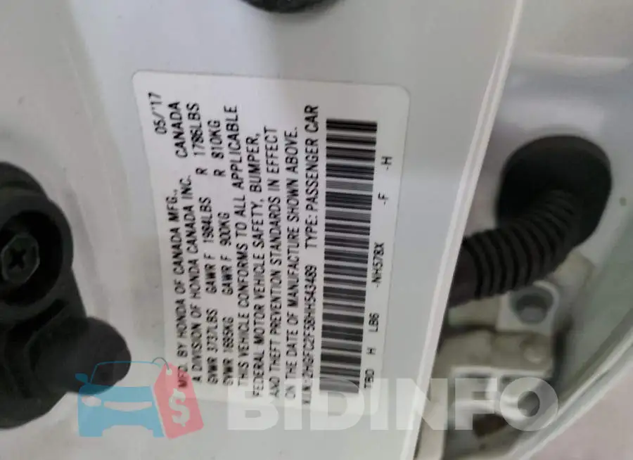 2HGFC2F58HH543489 Photo# 12