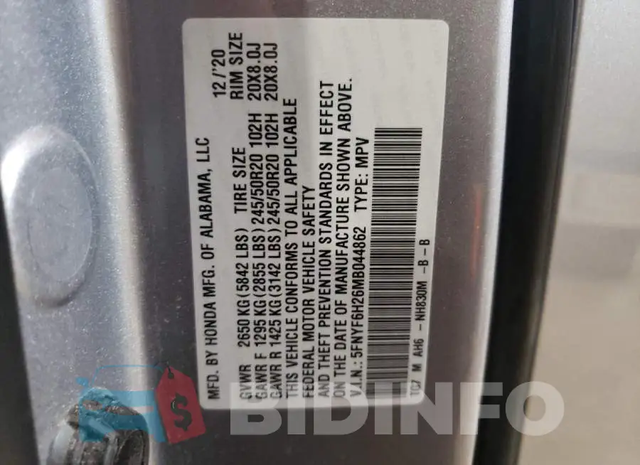 5FNYF6H26MB044862 Photo# 13