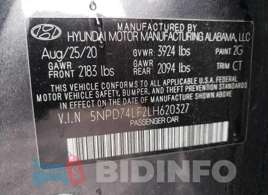 5NPD74LF2LH620327 Photo# 10