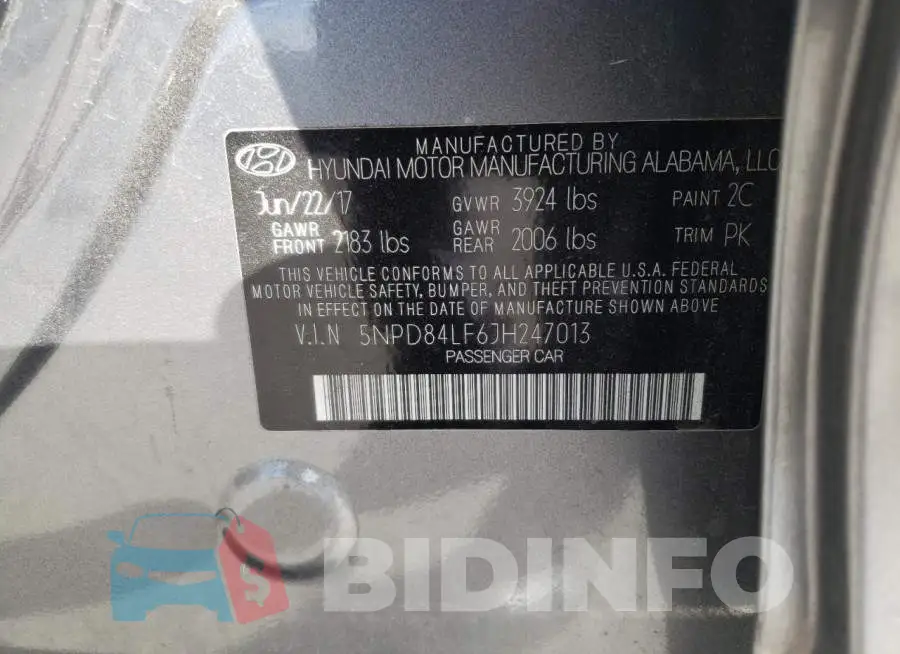 5NPD84LF6JH247013 Photo# 10