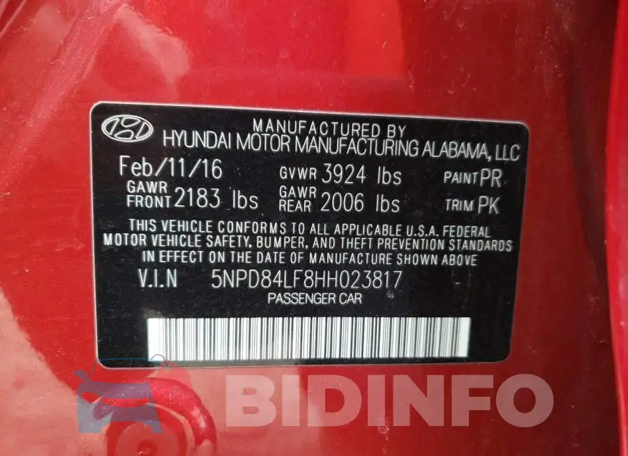 5NPD84LF8HH023817 Photo# 13