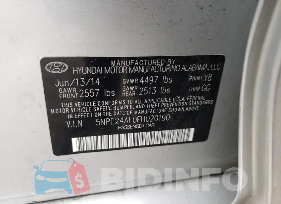 5NPE24AF0FH020190 Photo# 12