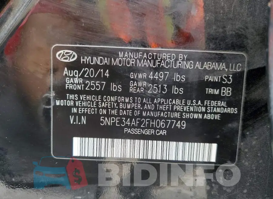 5NPE34AF2FH067749 Photo# 12