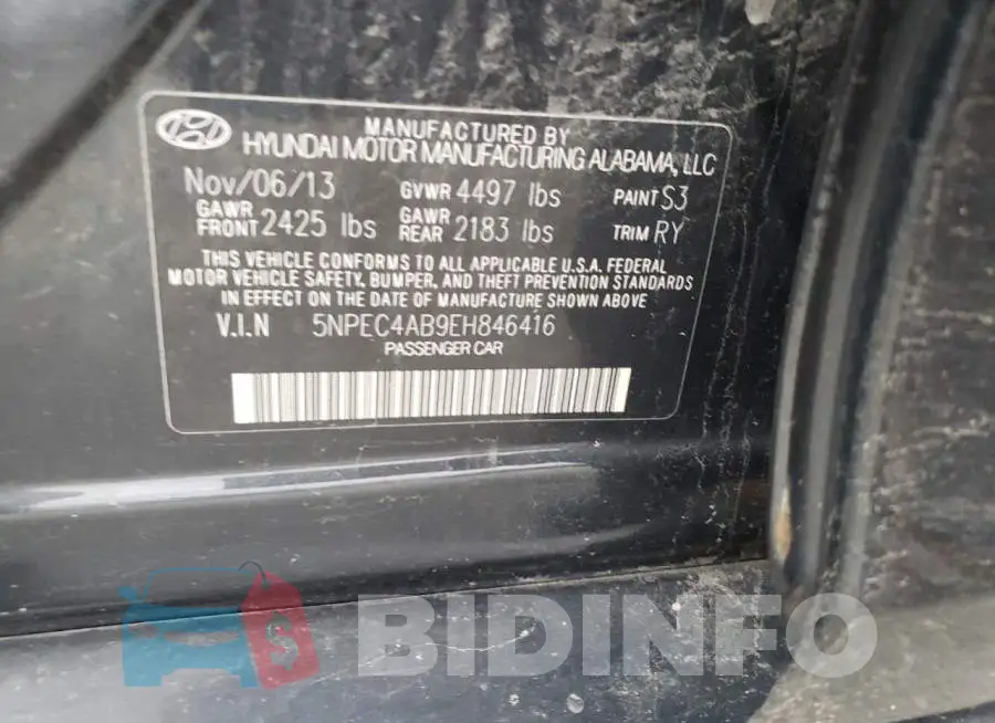 5NPEC4AB9EH846416 Photo# 13