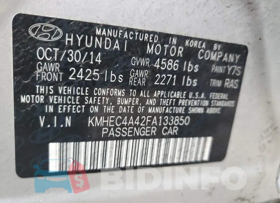 KMHEC4A42FA133850 Photo# 12