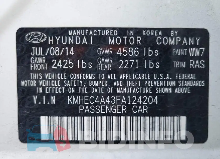 KMHEC4A43FA124204 Photo# 12