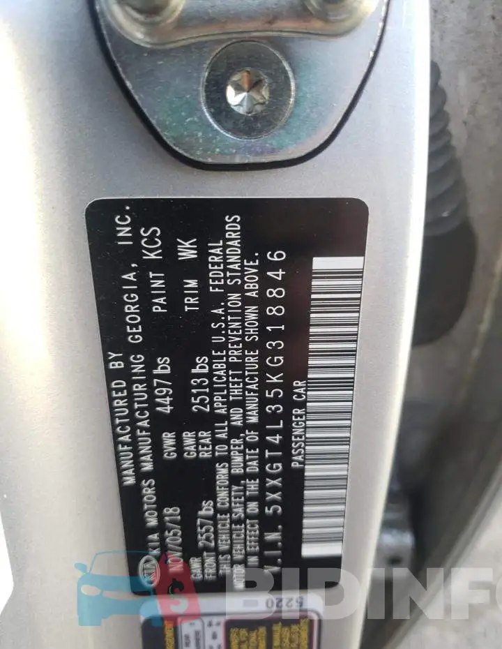 5XXGT4L35KG318846 Photo# 12