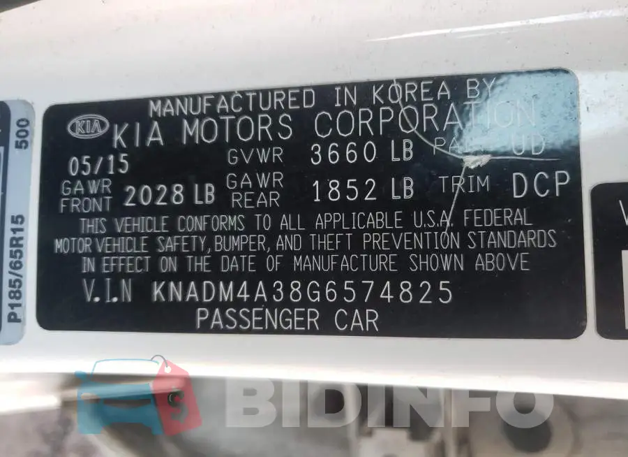 KNADM4A38G6574825 Photo# 12