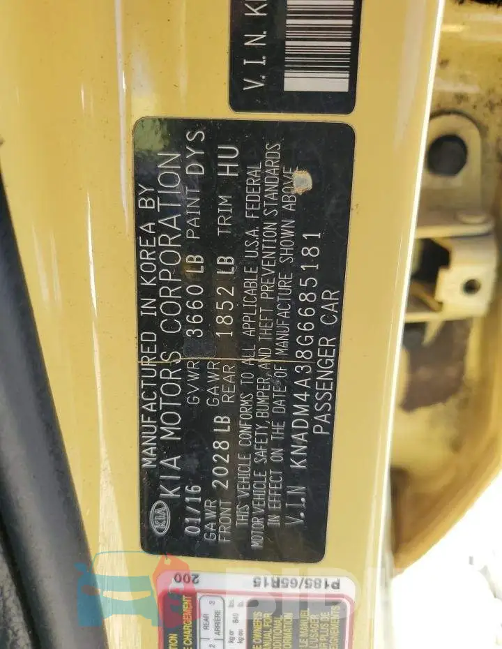 KNADM4A38G6685181 Photo# 12