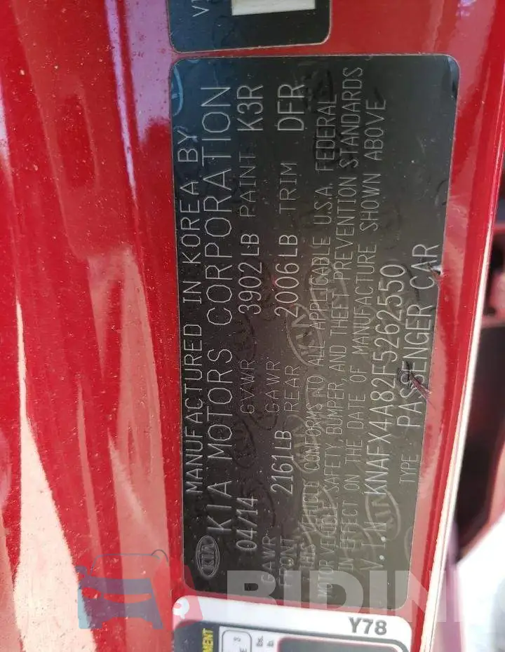 KNAFX4A82F5262550 Photo# 13