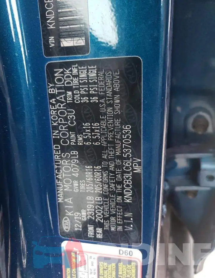 KNDCB3LC6L5370536 Photo# 12